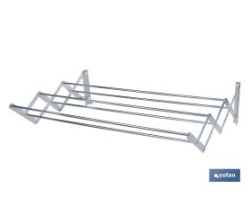 Tendedero Extensible para Pared | Fabricado en Aluminio | Plegable con 6 Barras de Secado | Medida: 80 x 45,5 cm