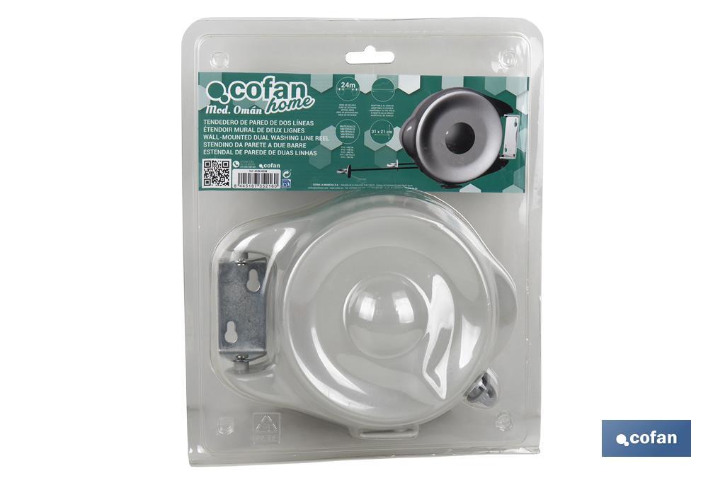 TENDEDERO DE PARED DOS LINEAS 24 m (12m por linea)