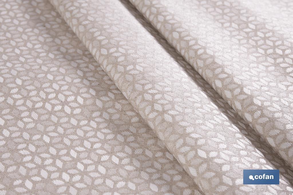 MANTEL REDONDO PETALOS ANTIMANCHAS RESINADO JACQUARD CONFECCIONADO 50% ALGODÓN 50% POLIESTER  1,40 M