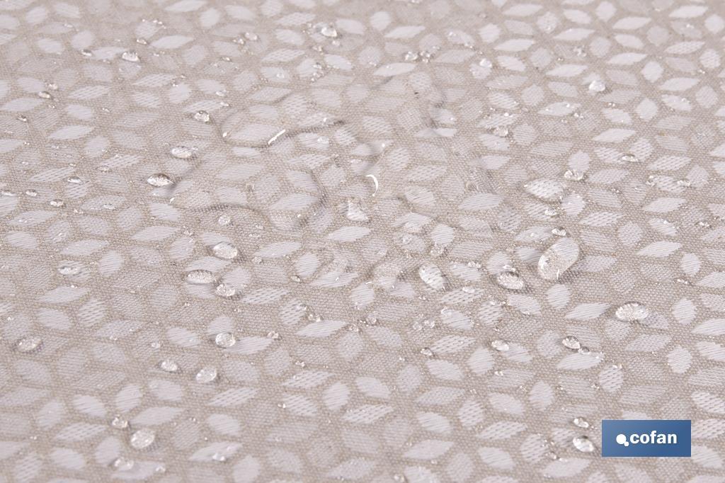 MANTEL REDONDO PETALOS ANTIMANCHAS RESINADO JACQUARD CONFECCIONADO 50% ALGODÓN 50% POLIESTER  1,40 M