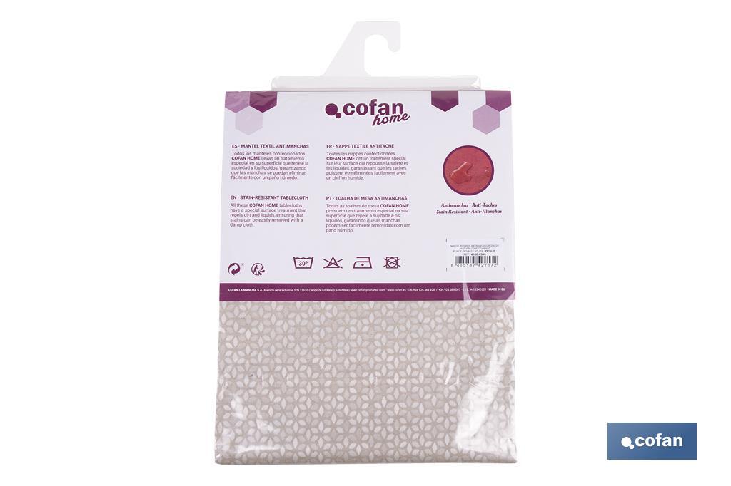 MANTEL REDONDO PETALOS ANTIMANCHAS RESINADO JACQUARD CONFECCIONADO 50% ALGODÓN 50% POLIESTER 1,80 M