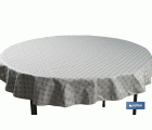 Mantel redondo antimanchas confeccionado en Jacquard con tejido resinado | Diseño de arcos verdes | Materiales: 50% algodón y 50% poliéster | Diferentes medidas