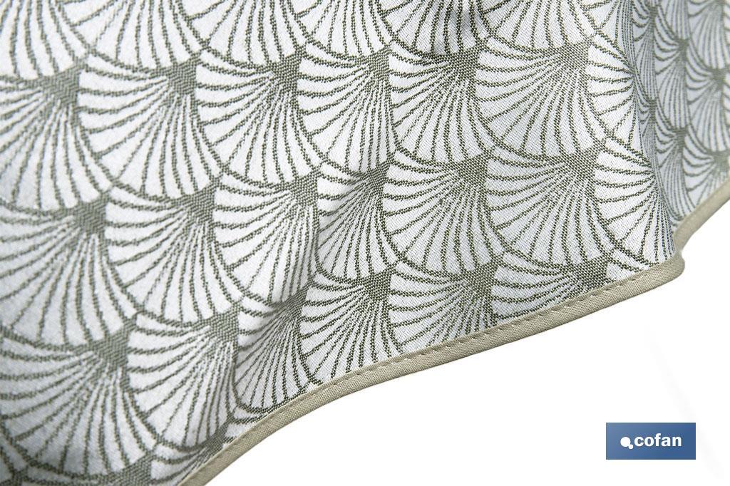 MANTEL REDONDO ARCOS VERDES ANTIMANCHAS RESINADO JACQUARD CONFECCIONADO 50% ALGODÓN 50% POLIESTER 1,60 M