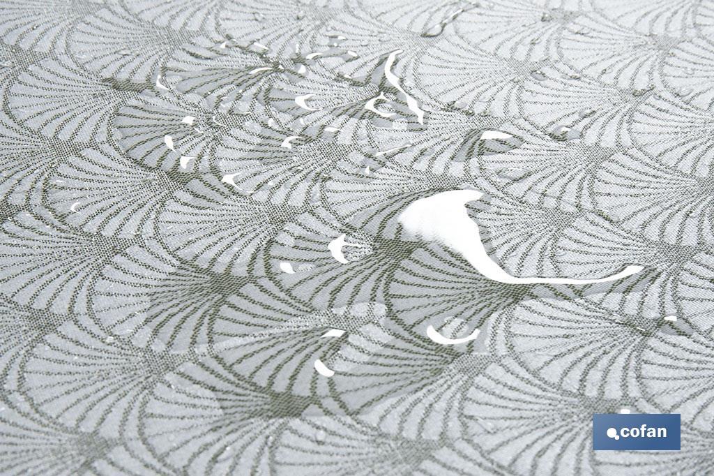 MANTEL REDONDO ARCOS VERDES ANTIMANCHAS RESINADO JACQUARD CONFECCIONADO 50% ALGODÓN 50% POLIESTER 1,80 M