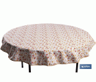 Mantel redondo antimanchas resinado con estampado de florecillas | Materiales: 50% algodón y 50% poliéster | Diámetro: 1,40 m