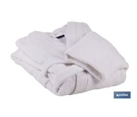 Albornoz Color blanco | 100% algodón | Gramaje 500g/m² | Varias Tallas