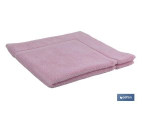Alfombra Baño | Modelo Flor | Color Rosa Claro | 100% Algodón | Gramaje 1000 g/m² | Medidas 60 x 60 cm