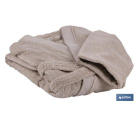 Albornoz | Modelo Abisinia | Color Beige | 100% algodón | Gramaje 500g/m² | Varias Tallas