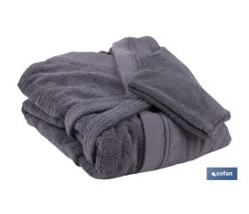 Albornoz Color Antracita | Modelo Piedra | 100% Algodón | Gramaje 500g/m² | Varias Tallas