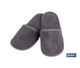 Zapatilla Baño | Color Gris Antracita | Modelo Piedra | 100% Algodón | Gramaje 500g/m² | Talla M o L