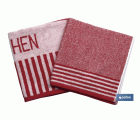 Pack de 2 paños de cocina | Medida 50 x 50 cm | Color rojo y blanco | Modelo Cabernet