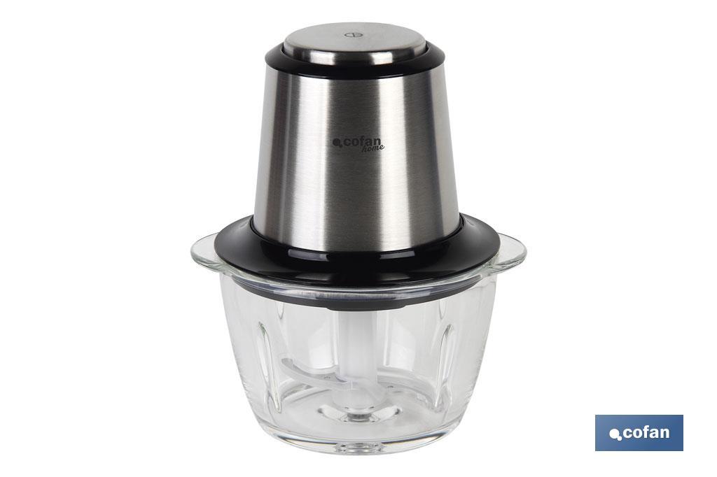 PICADORA ELECTRICA ACERO INOX VASO DE  VIDRIO 1,2 L 400W