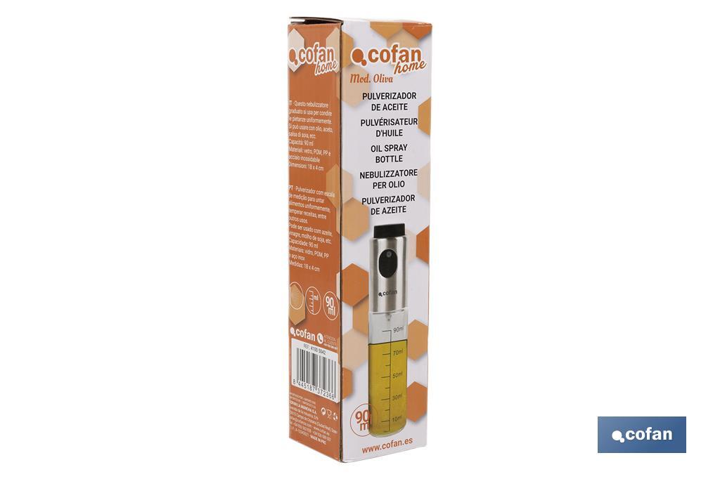 PULVERIZADOR DE ACEITE 90 ml MODELO OLIVA 18 x 4 cm