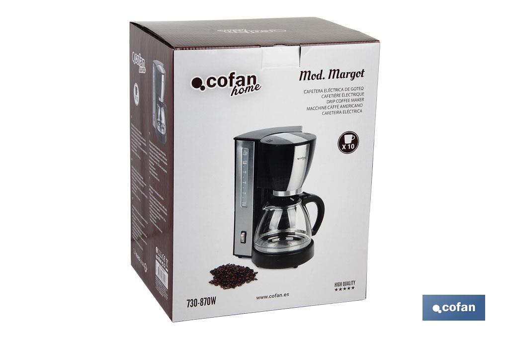 CAFETERA ELÉCTRICA DE GOTEO 870W 10 TAZAS 1.25L
