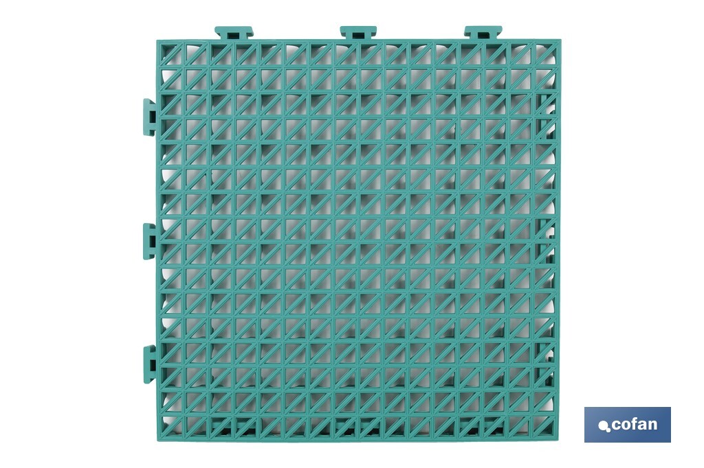 SET DE 4 UDS. LOSETA ALVEOLADA VERDE DE PVC 33 X 33 X 2 CM