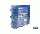 SET DE 4 UDS. LOSETA ALVEOLADA AZUL DE PVC 33 X 33 X 2 CM