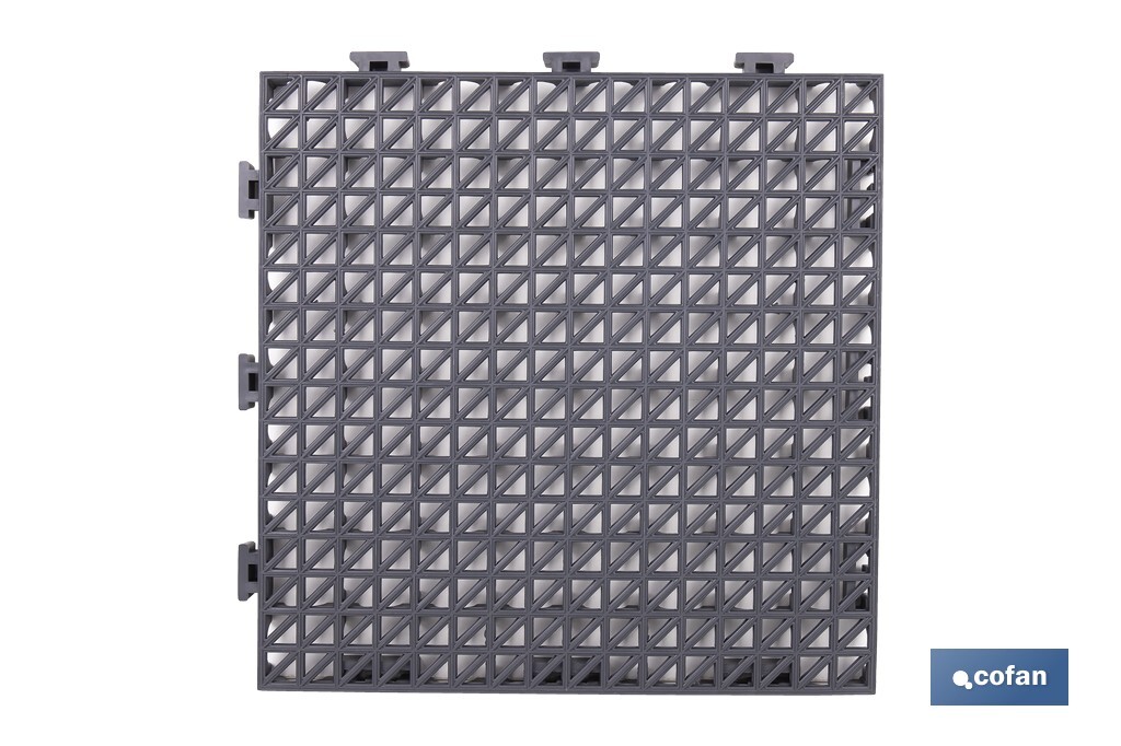 SET DE 4 UDS. LOSETA ALVEOLADA GRIS OSCURO DE PVC 33 X 33 X 2 CM