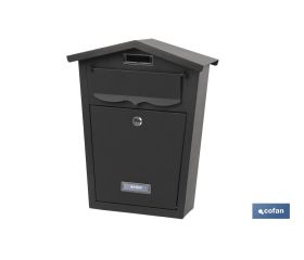 BUZÓN CORREO EXTERIOR NEGRO MODELO GARDEN 360X290X105MM