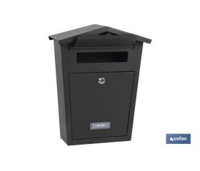 BUZÓN CORREO EXTERIOR NEGRO MODELO GARDEN 360X290X105MM