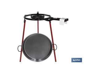 Kit paellera + quemador + patas | Incluye pellera de acero pulido | Pack completo