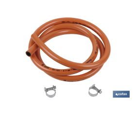 Kit de Gas Butano con Abrazaderas | Tubo flexible de 1,5 | En Color Naranja