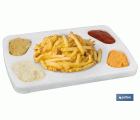 Tabla Salsera para 5 Salsas | Medida 30 x 20 x 1,5 cm | Color Blanco