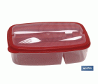 FIAMBRERA VERDE RECTANGULAR CON CUBIERTOS 1,5 L