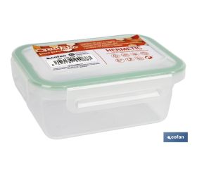 Fiambrera rectangular | Con tapa en color azul o verde | Apto para microondas, congelador y lavavajillas | Diferentes tamaños