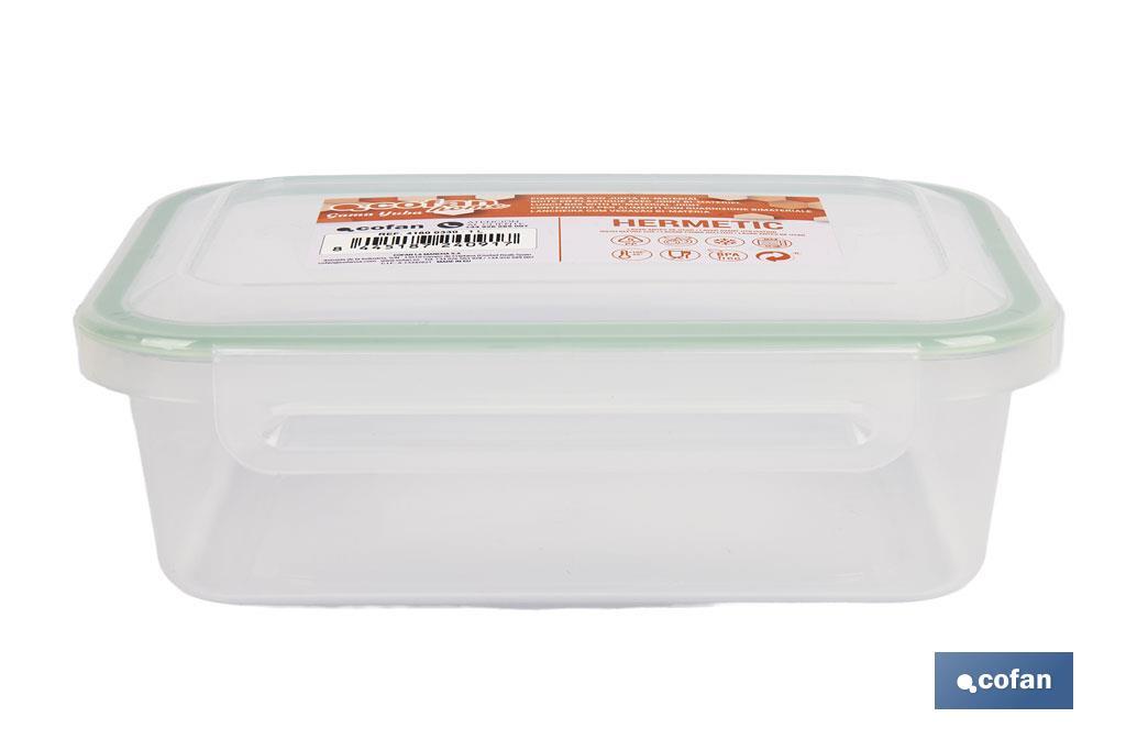 FIAMBRERA VERDE RECTANGULAR CON JUNTA BI-MATERIA MODELO YUBA 0,5 L