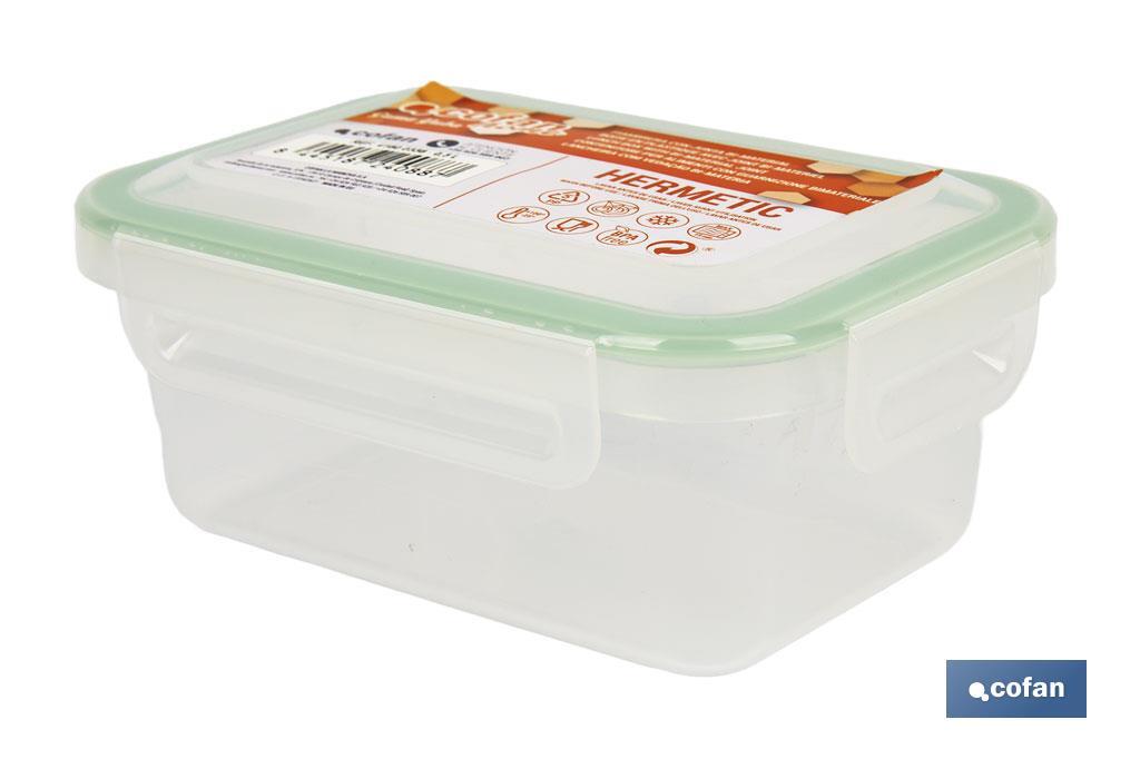 FIAMBRERA VERDE RECTANGULAR CON JUNTA BI-MATERIA MODELO YUBA 0,5 L