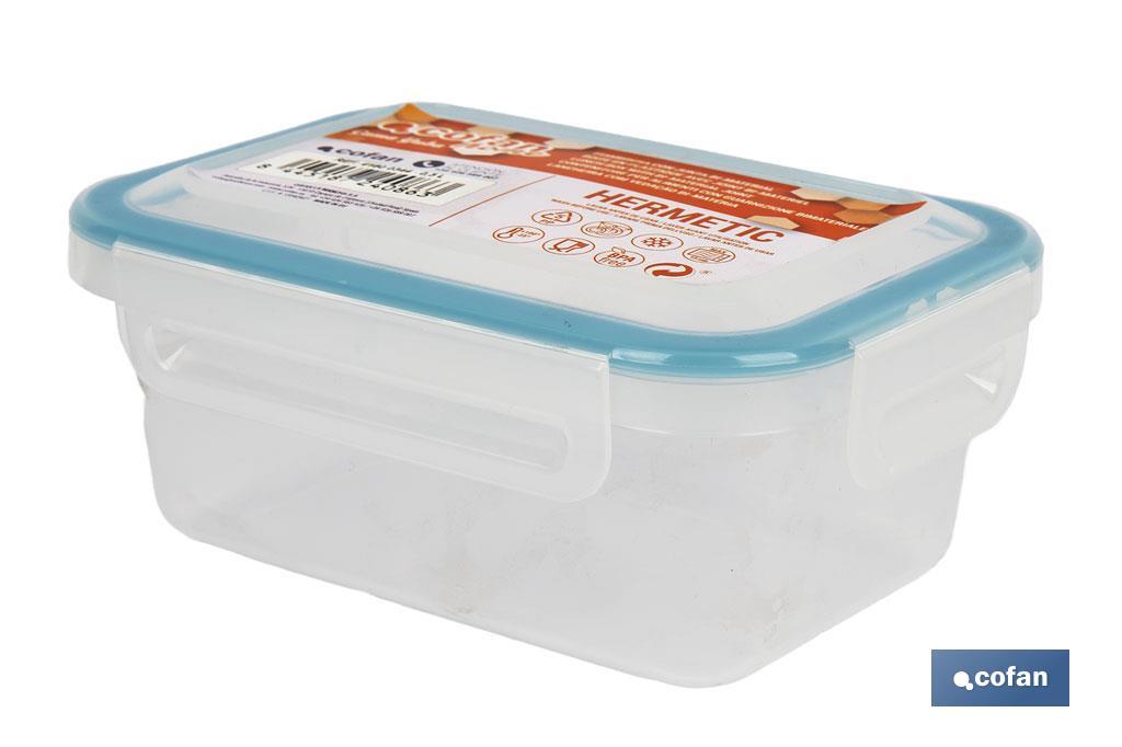 FIAMBRERA AZUL RECTANGULAR CON JUNTA BI-MATERIA MODELO YUBA 0,5 L