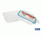 FIAMBRERA AZUL RECTANGULAR CON JUNTA BI-MATERIA MODELO YUBA 0,5 L