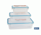 FIAMBRERA AZUL RECTANGULAR CON JUNTA BI-MATERIA MODELO YUBA 0,5 L