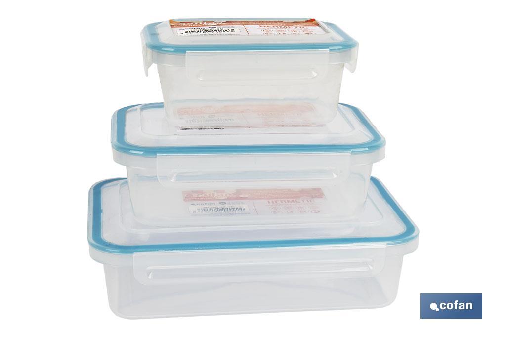 FIAMBRERA AZUL RECTANGULAR CON JUNTA BI-MATERIA MODELO YUBA 0,5 L