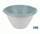 Set de Ensaladera y Escurridor de Verduras | Color: blanco y verde | Medida: 30 x 19 cm