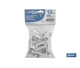 Pack de 12 Pinzas para sujetar manteles | Fabricadas en PVC blanco | Clips sujetamanteles flexibles y resistentes