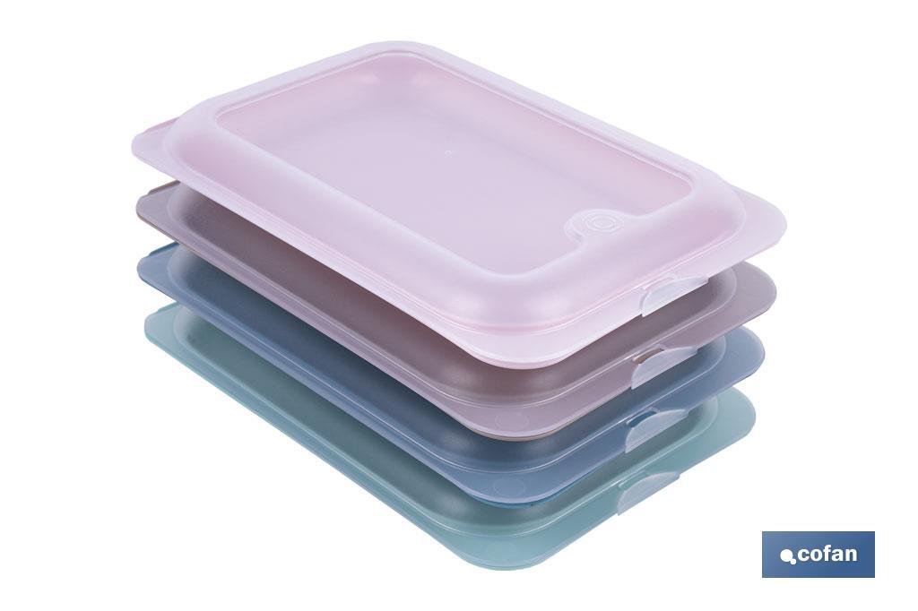 PACK DE 4  PORTAEMBUTIDOS APILABLE CREMA, AZUL, VERDE, NUDE 25 X 17 X 3 CM