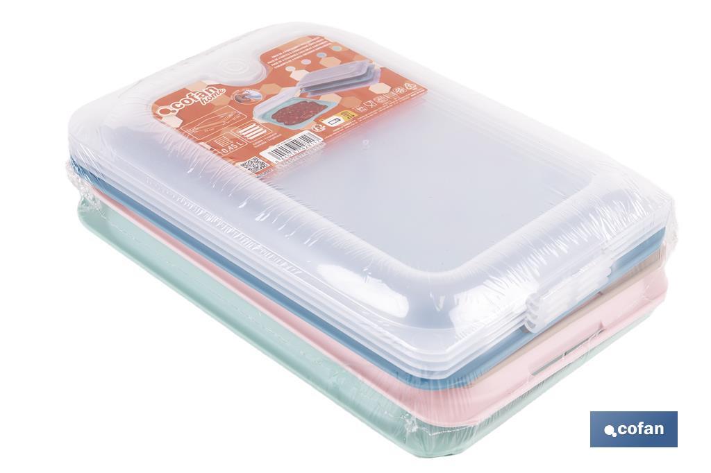 PACK DE 4  PORTAEMBUTIDOS APILABLE CREMA, AZUL, VERDE, NUDE 25 X 17 X 3 CM