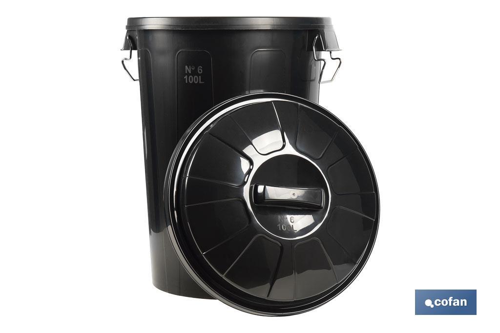 CUBO DE BASURA CON ASAS METÁLICAS 100 L