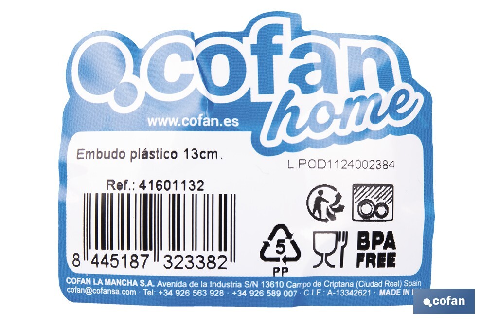 EMBUDO PLASTIC 11 cm