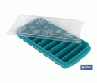 Cubitera de Hielo Rectangular con Tapa | Color Turquesa | Medida: 12,5 x 26 x 4 cm