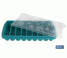CUBITERA HIELO CON TAPA COLOR TURQUESA 12.5X26X4 cm