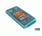 CUBITERA HIELO CON TAPA COLOR TURQUESA 12.5X26X4 cm