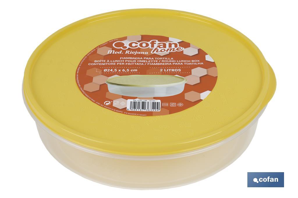 FIAMBRERA TORTILLA REDONDA AMARILLO  24.5X6.5cm