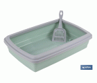 ARENERO PARA GATOS COLOR VERDE AGUA 47 X 31 X 11 cm