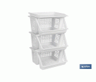 VERDULERO BLANCO 3 CESTAS  62X39X32 cm