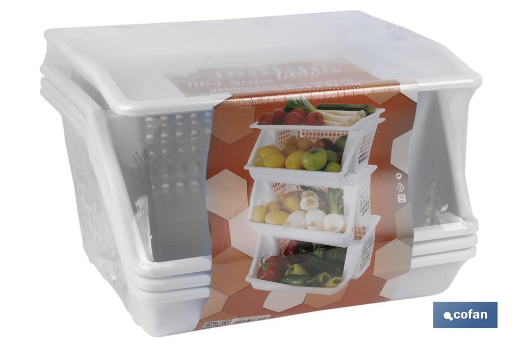 VERDULERO BLANCO 3 CESTAS  62X39X32 cm