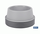 COMEDERO REDONDO  GRIS CLARO 24.5X7.5 cm