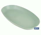 FUENTE OVALADA VERDE AGUA 39 X22X 4,5 CM MODELO NARA 2000ML