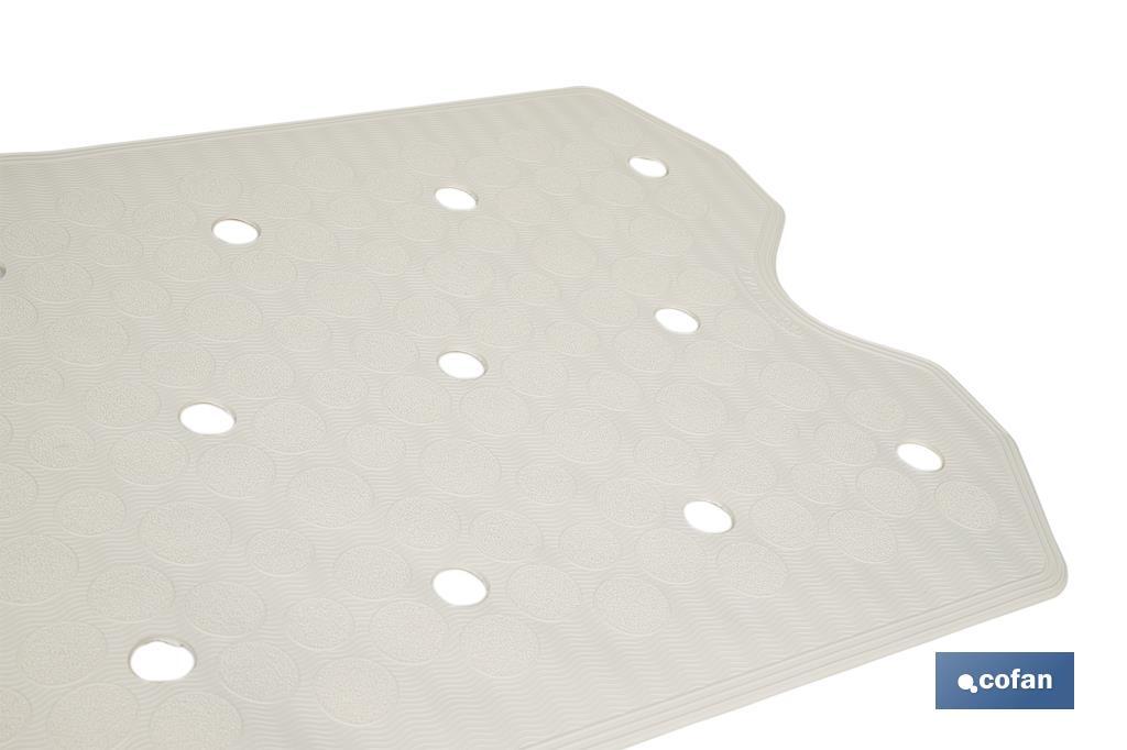 ALFOMBRA ANTIDESLIZANTE CON VENTOSAS BAÑERA/DUCHA BLANCO 36 X 72 cm